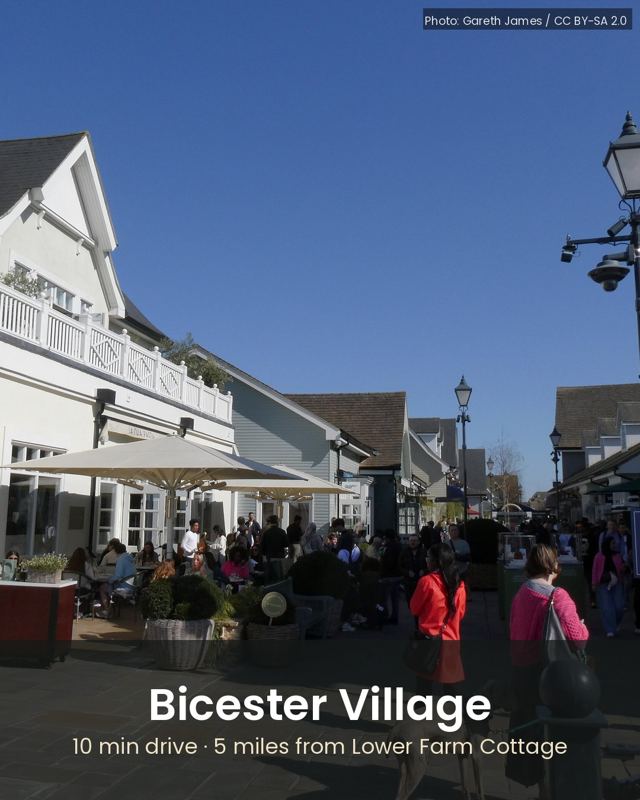 Bicester Village, about 10 min by car